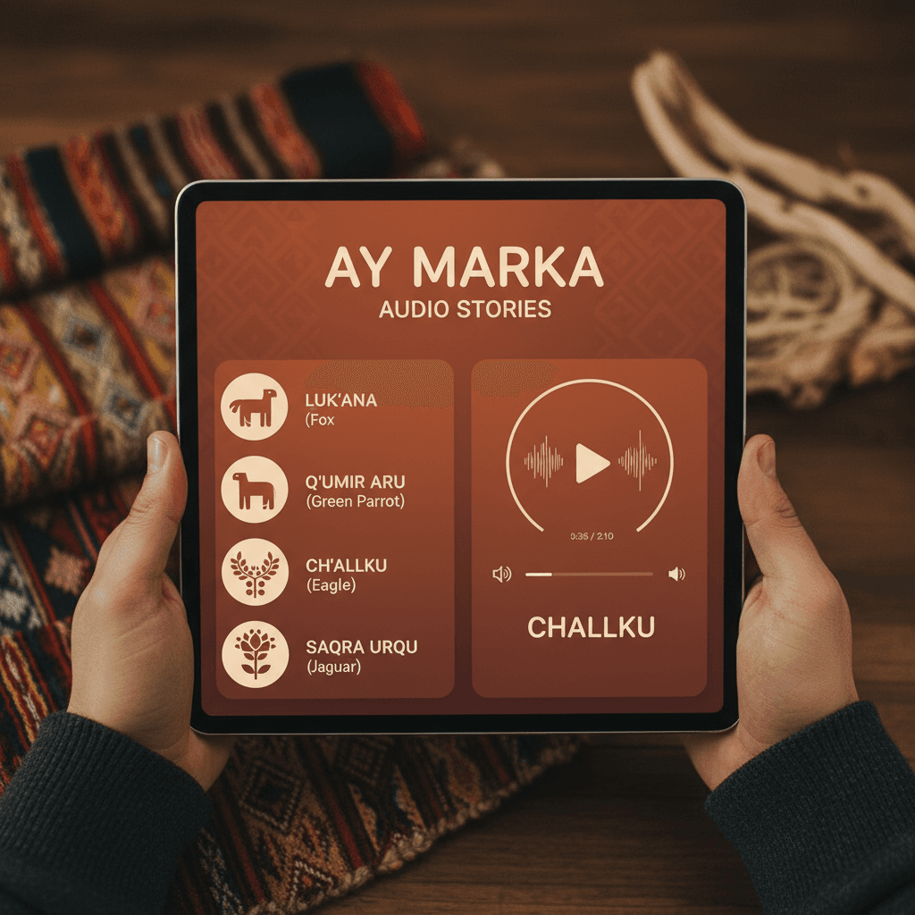 Digitized indigenous language on a tablet screen